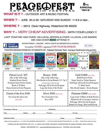 Peacefest Seeking Sponsors