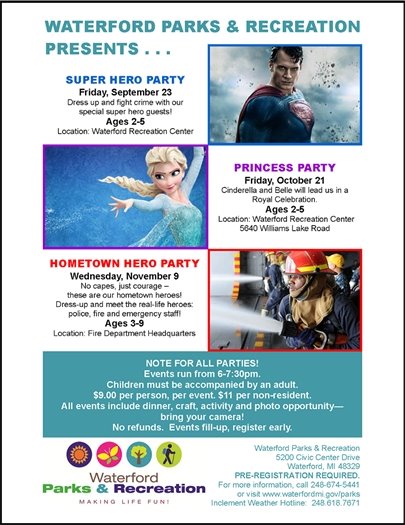 Three Fall Events Parks & Rec