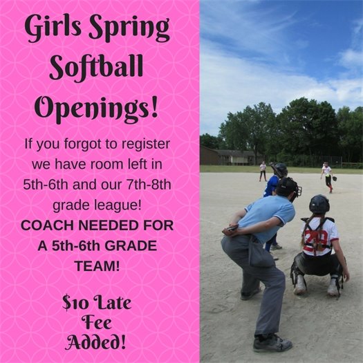 Girls Spring Softball Openings