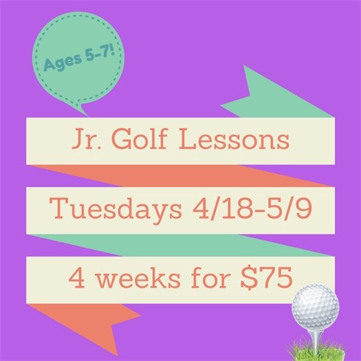 Jr Golf Lessons April 2017