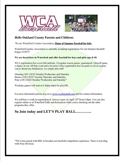 WCA Baseball 2017