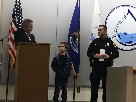 Kevin receives his award