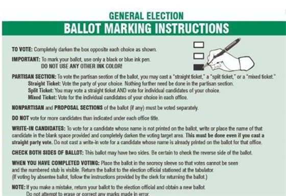ballot marking instructions general election