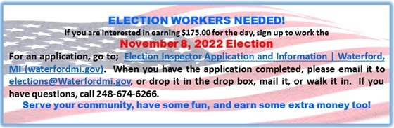 Election Workers Needed