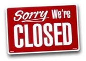 sorry we're closed sign