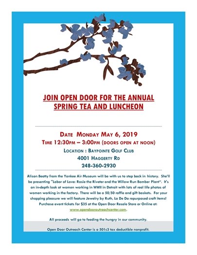 Open Door Outreach Spring Tea
