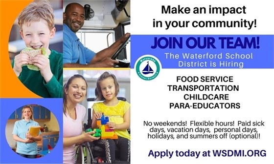 Join Our Team - Waterford School District is Hiring 