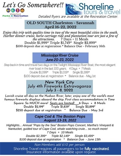 Shoreline 2022 Trips