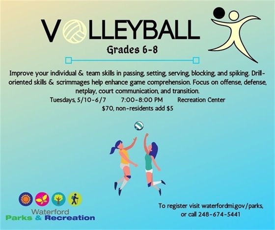 Volley Ball grades 6 to 8