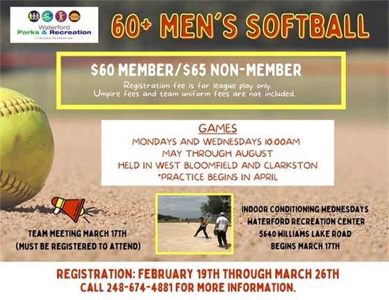 60+ Men's Softball
