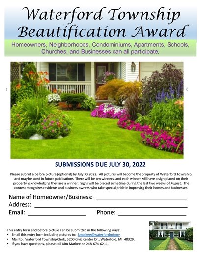 Waterford Beautification Award