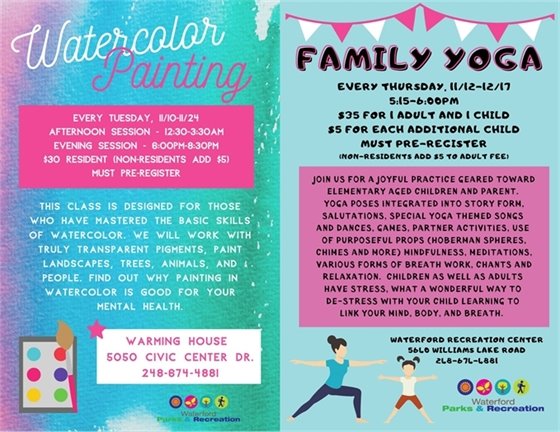 Watercolor and Family Yoga