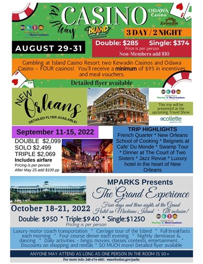 Extended Travel August through October