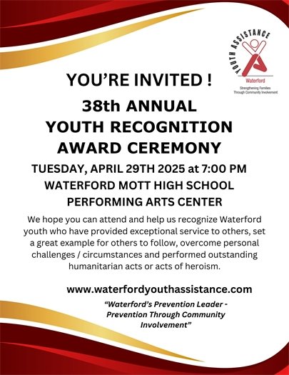 38th annual youth recognition night April 29th at 7pm at Mott High School