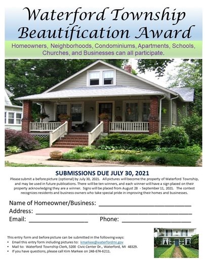 Waterford Township Beautification Award