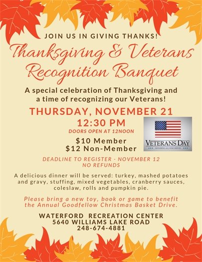 Thanksgiving & Veterans Banquet