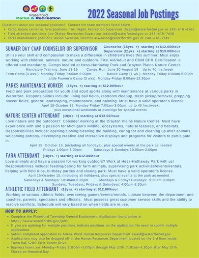 Seasonal Job Opportunity