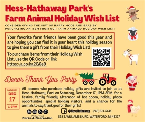 Farm Holiday Wish List