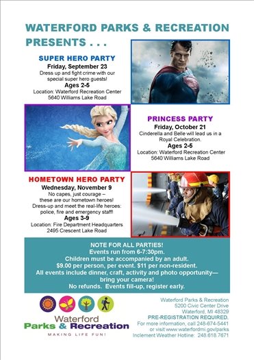 Three fall events flyer