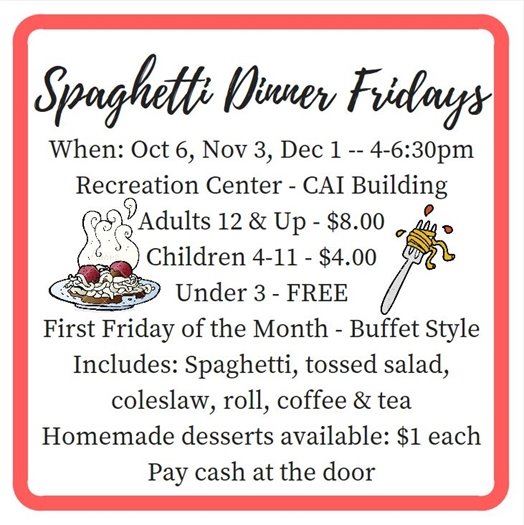 Spaghetti Dinner Fridays