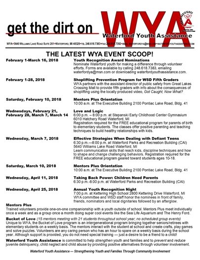WYA February events