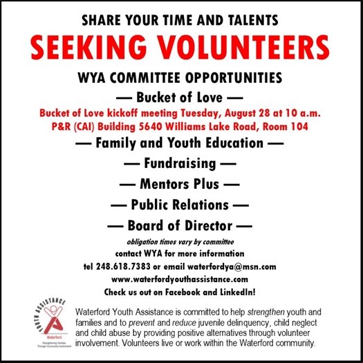 Seeking Volunteers WYA