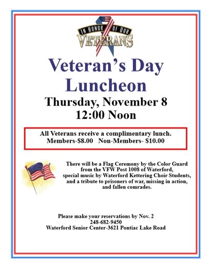 veterans' day lunch 