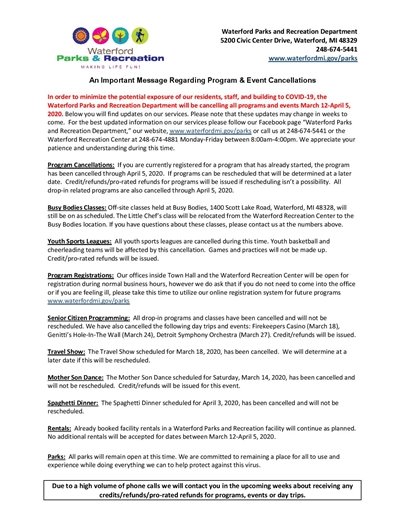 Cancellation of Classes and Programs