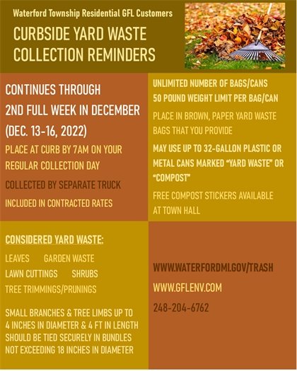 GFL Yard Waste Reminders