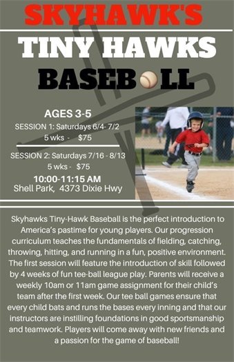 Tiny Hawks Baseball