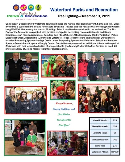 Tree Lighting 2019 Stats