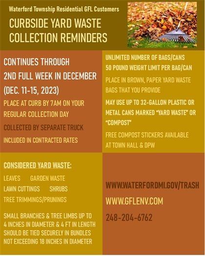 yard waste reminders GFL