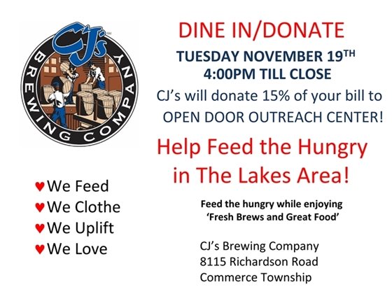 Dine to Donate - CJs for Open Door Outreach