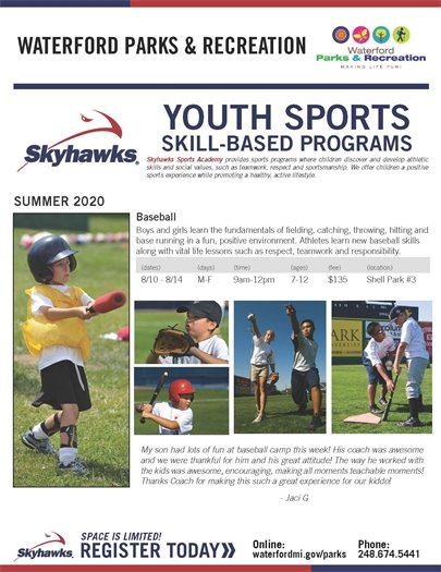 Skyhawks Baseball Camp