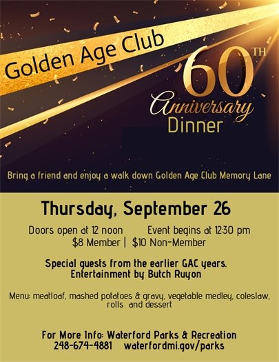 Golden Age Club Anniversary Dinner