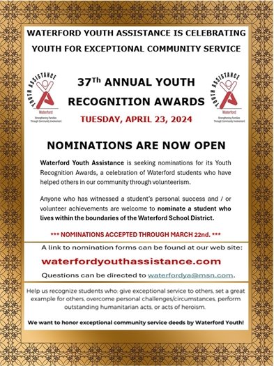 Youth Recognition Awards Nomination Flyer