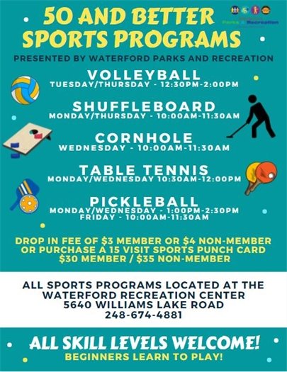 50 + Sports Programs