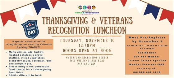 Thanksgiving and Veterans Luncheon