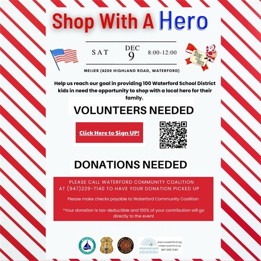 Shop with a Hero Volunteers and Donations Needed