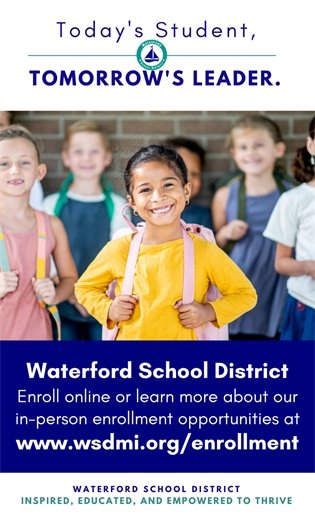 Today's Student, Tomorrow's Leader. Waterford School District enrollment