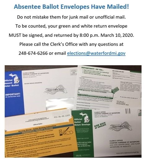 absentee balloot envelopes have mailed