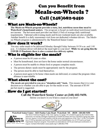 Can you Benefit from Meals On Wheels?