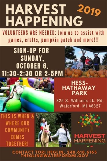 Volunteers Needed - Harvest Happening