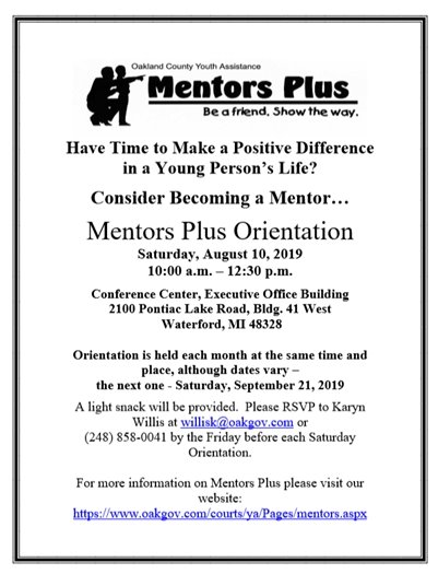 Mentors Plus Volunteer Orientation