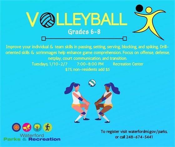 Volleyball grades 6 to 8