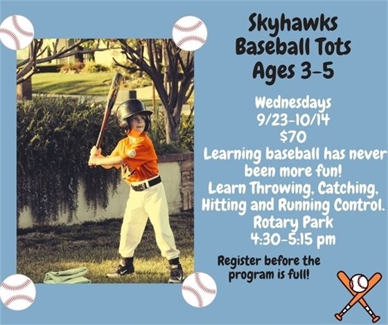 Skyhawks Baseball Tots