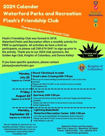 Flashes Friendship Club Activities