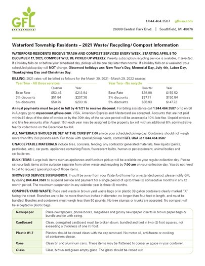 GFL - Contract Year Two Reminders and Rates
