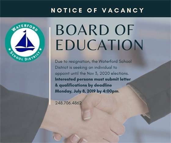 Notice of Vacancy - Board of Education