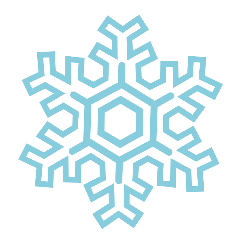 snowflake shape outlined in blue